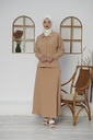 [2613-Beige-38] 2613 طقم تنورة قطعتين (38, Beige) D4954