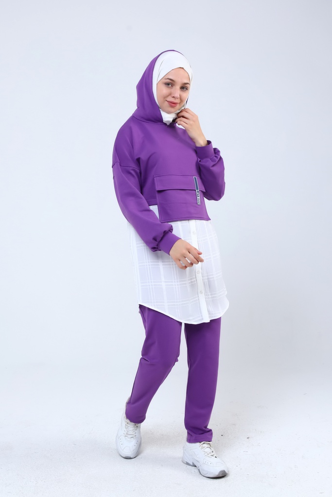 [2612-Purpl-36] 2612 طقم سبورت جيبه (36, Purple) NRC18512