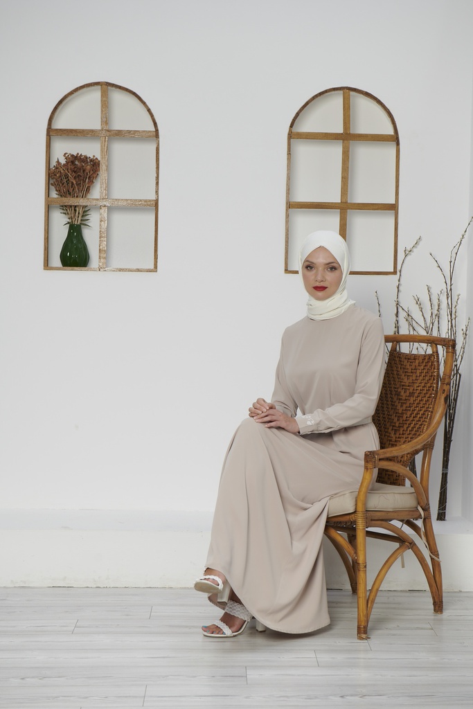 [1615-Beige-38] 1615 فستان (38, Beige) D5067