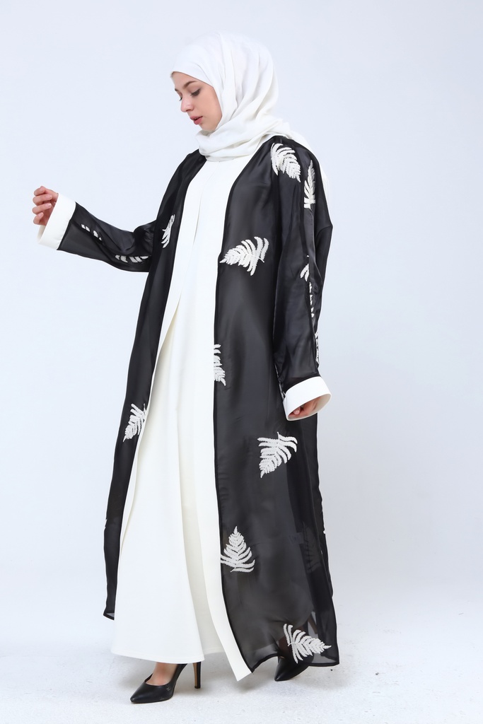 [2609-Blac-S] 2609 فستان كيمونو (S(36-38), Black) NRC18435