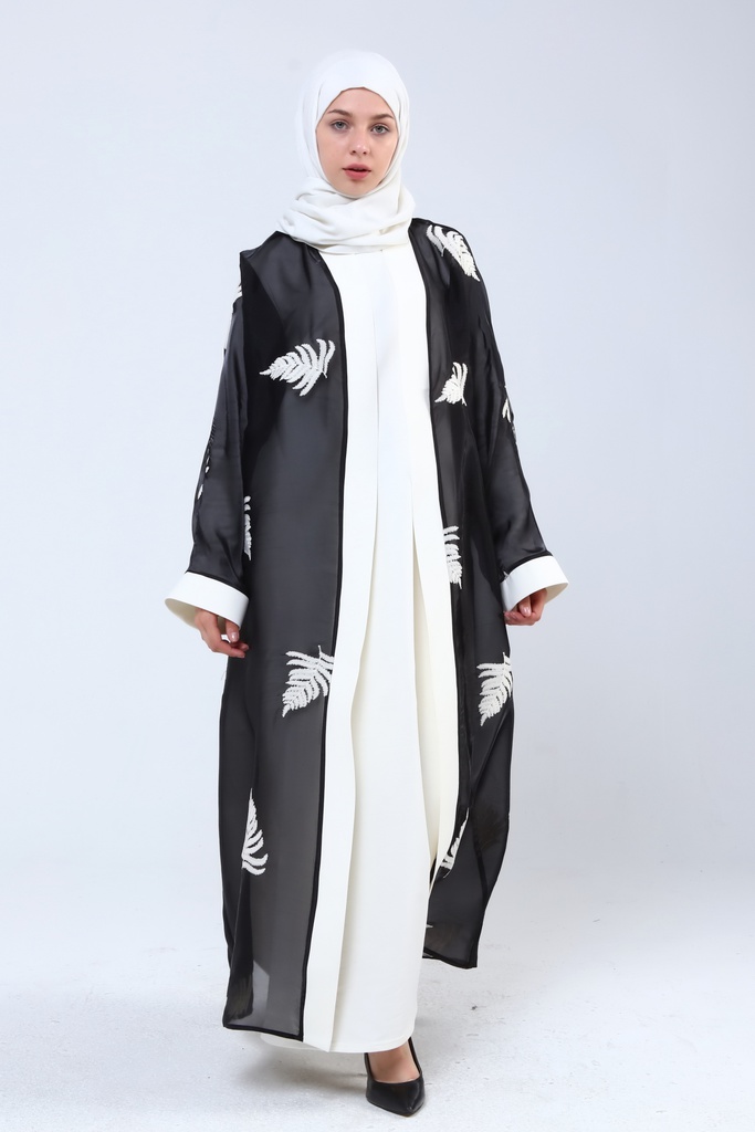 [2609-Blac-S] 2609 فستان كيمونو (S(36-38), Black) NRC18436