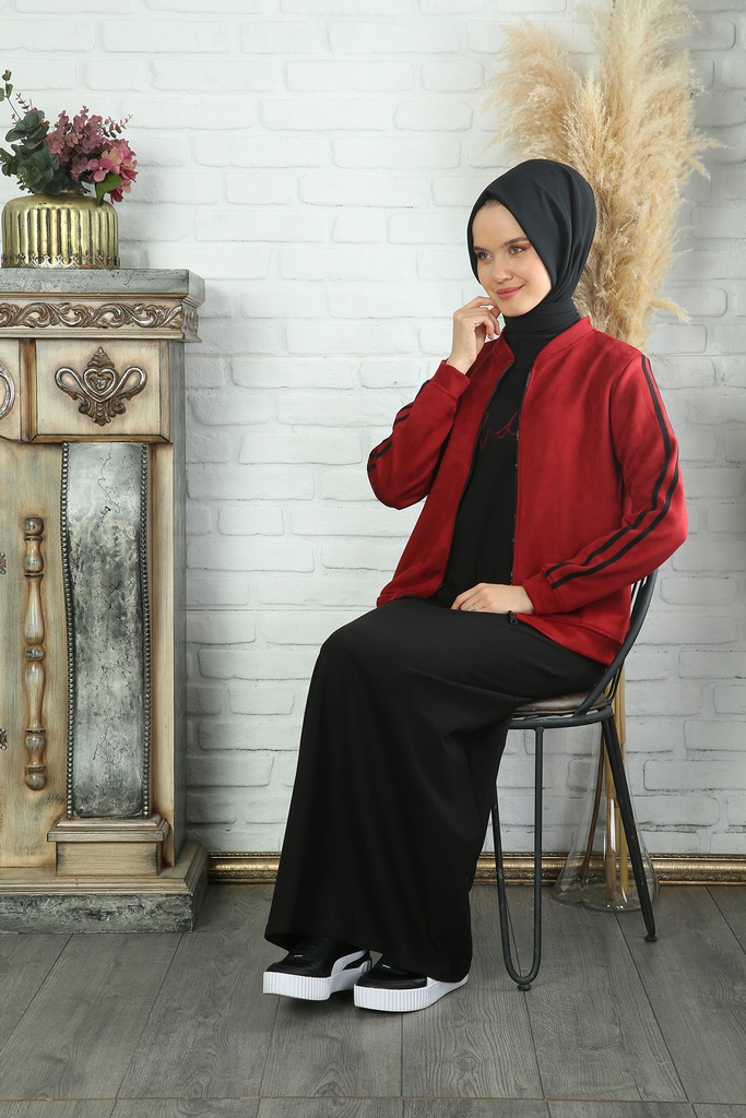 [2510-Maro-38] طقم قطعتين فستان مع جاكيت شمواه (38, Maroon) IMG_0077