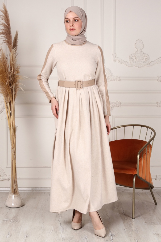 [1655-Beige-38] فستان 1655 (38, Beige) OMER3903