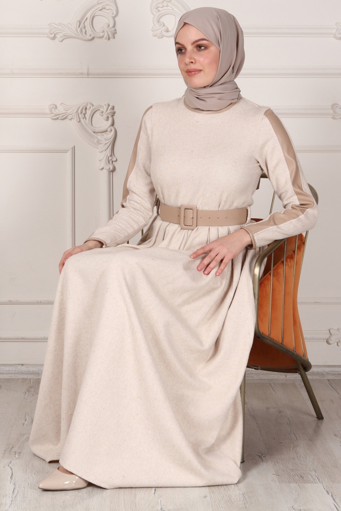 [1655-Beige-38] فستان 1655 (38, Beige) OMER3908