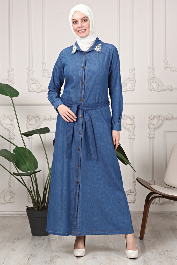 [1657-Jeans-36] فستان جينز 1657 (36, Jeans) OMER1283