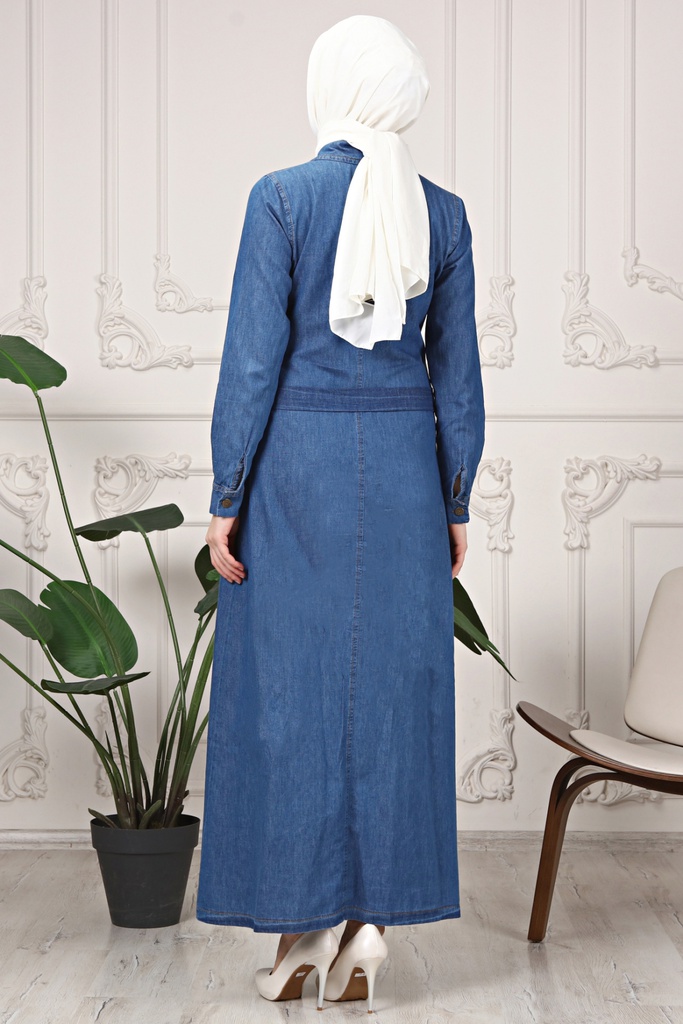 [1657-Jeans-36] فستان جينز 1657 (36, Jeans) OMER1289