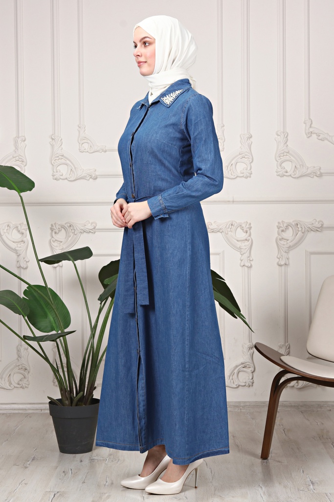 [1657-Jeans-36] فستان جينز 1657 (36, Jeans) OMER1291