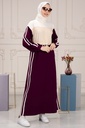 [1537-Maro-38] فستان خطين (38, Maroon) NRC39124