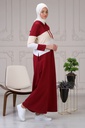 [1519-Maro-38] جلباب قطن مع طاقية (38, Maroon) NRC41869