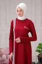 [1523-Maro-38] فستان خطين لون واحد (38, Maroon) NRC49982