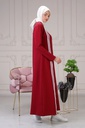 [1523-Maro-38] فستان خطين لون واحد (38, Maroon) NRC49985