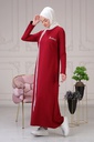 [1523-Maro-38] فستان خطين لون واحد (38, Maroon) NRC49986