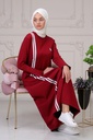 [1523-Maro-38] فستان خطين لون واحد (38, Maroon) NRC49990