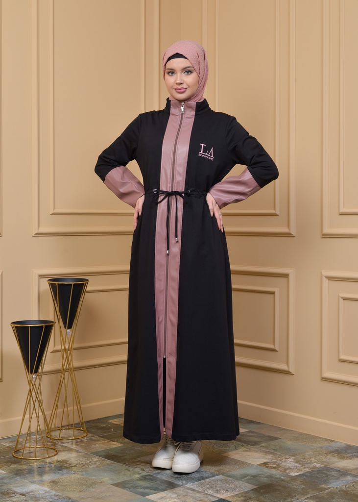 [1538-Blac-38] جلباب مع جلد (38, Black) _BIA7953-31