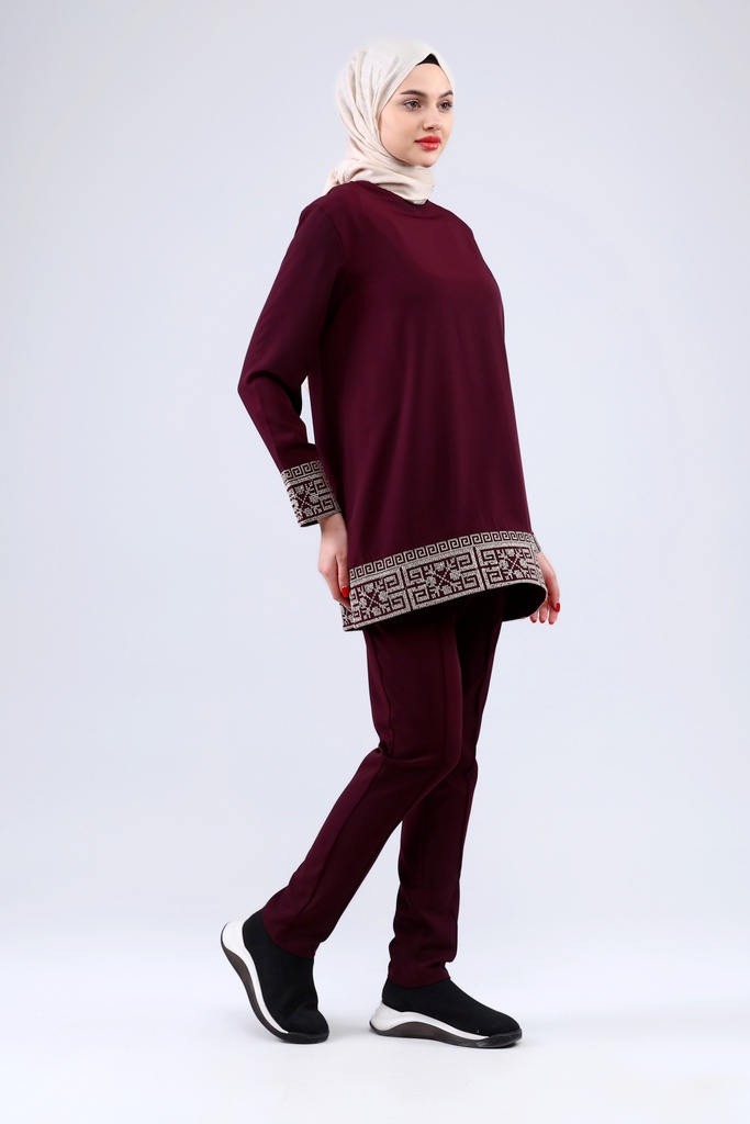 [2546-Maro-36] طقم فلسطيني قطعتين 2546 (36, Maroon) NRC20671