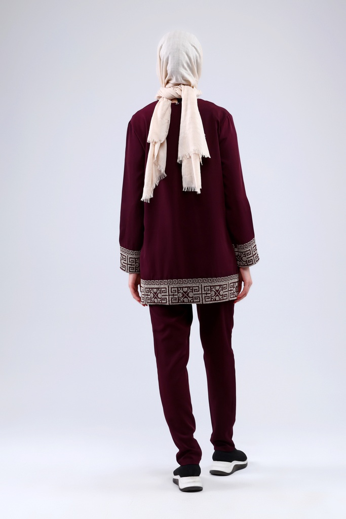 [2546-Maro-36] طقم فلسطيني قطعتين 2546 (36, Maroon) NRC20672