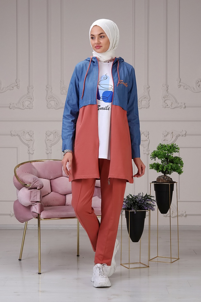 طقم جينز قطن ثلاث قطع