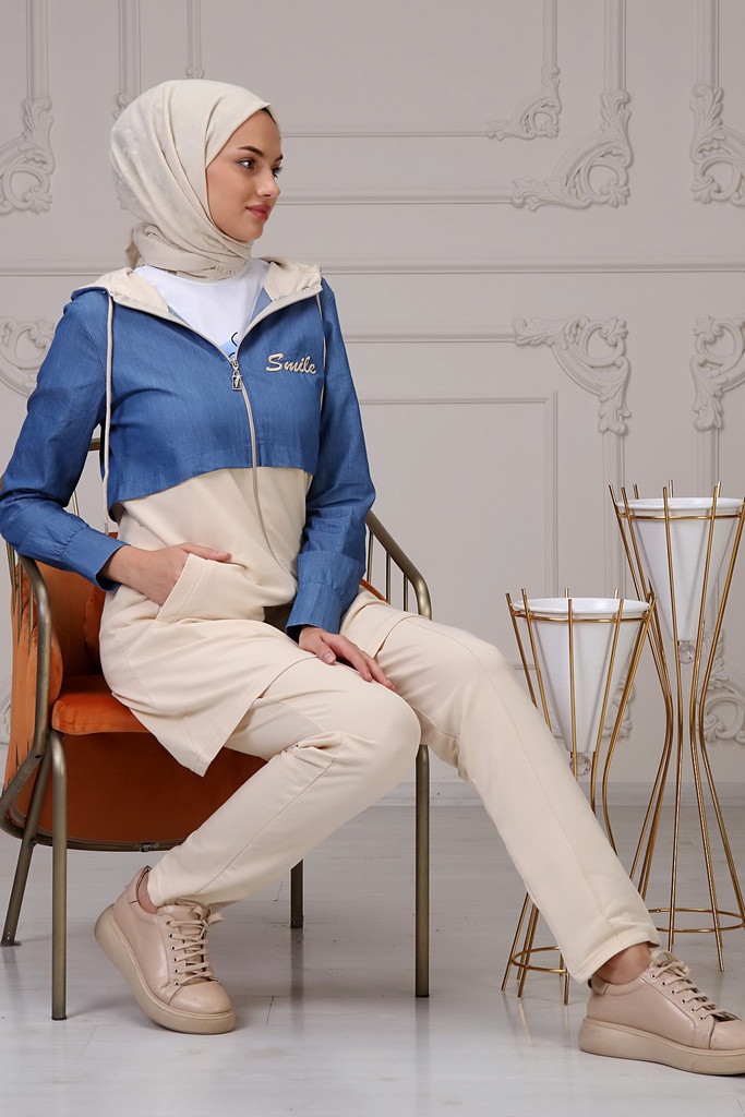 طقم جينز قطن ثلاث قطع