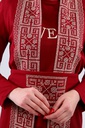 [25502-Maro-36] فستان فلسطين 3 قطع طويل قطن 25502 (36, Maroon) NRC20860