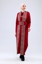 [25502-Maro-36] فستان فلسطين 3 قطع طويل قطن 25502 (36, Maroon) NRC20863
