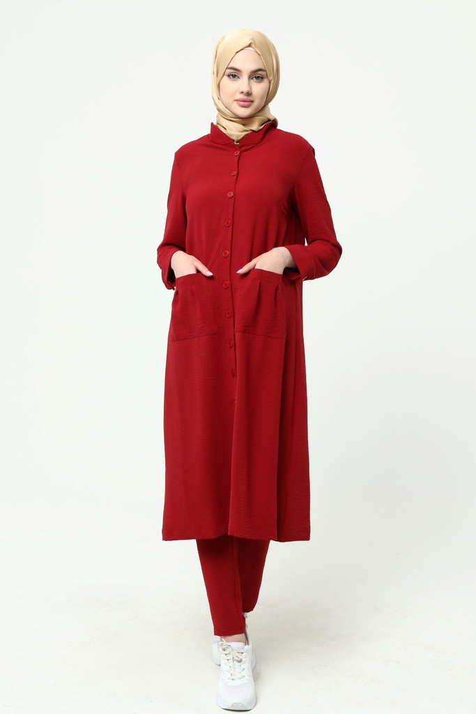 [2544-Maro-36] طقم قميص طويل بنطلون 2544 (36, Maroon) 2E3A8693