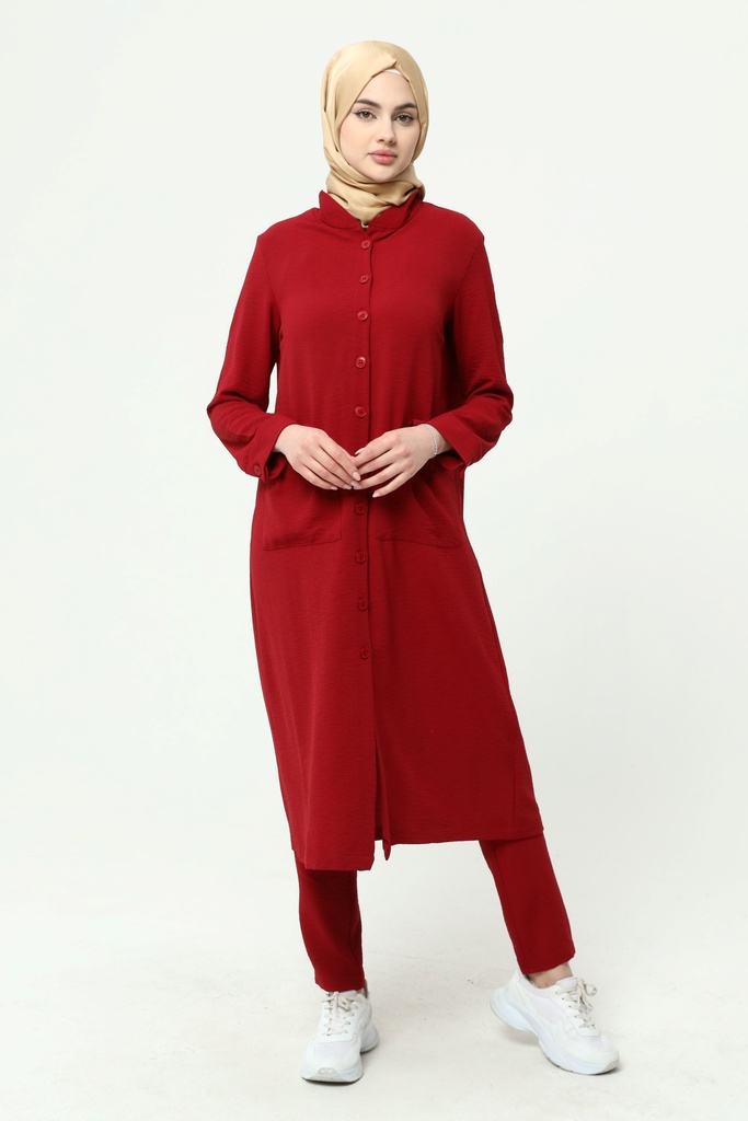 [2544-Maro-36] طقم قميص طويل بنطلون 2544 (36, Maroon) 2E3A8696