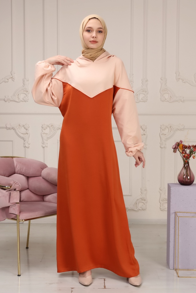 فستان قماش يد نفخ مع طاقية