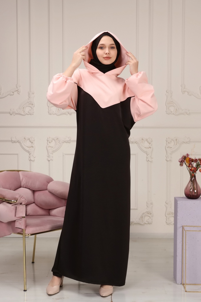 فستان قماش يد نفخ مع طاقية