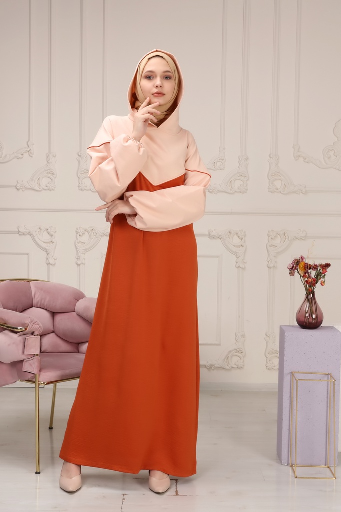 فستان قماش يد نفخ مع طاقية