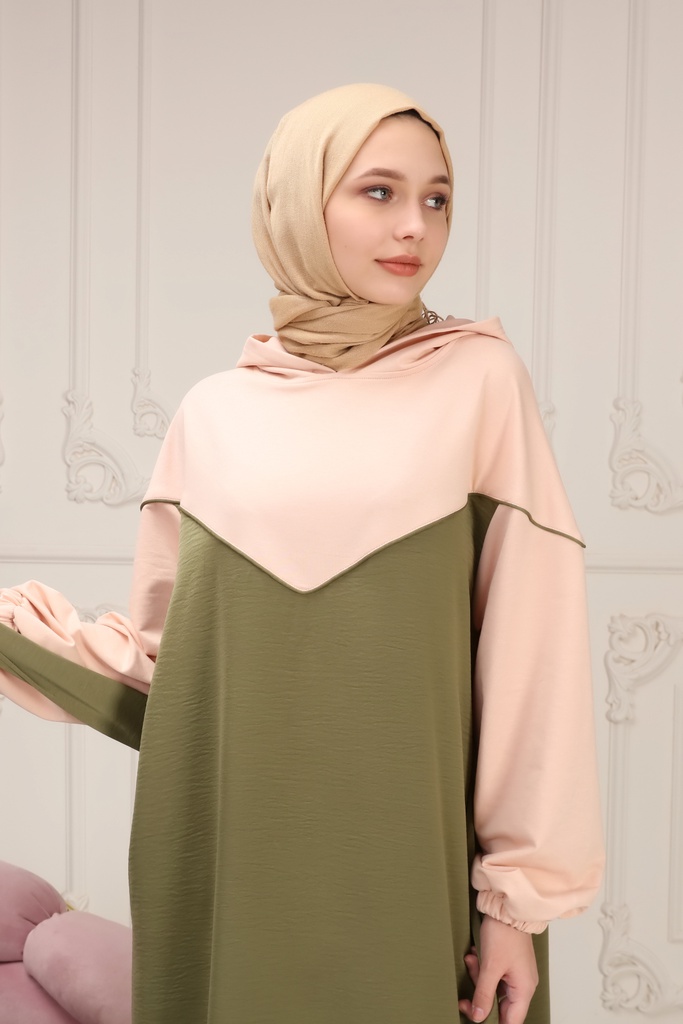 فستان قماش يد نفخ مع طاقية