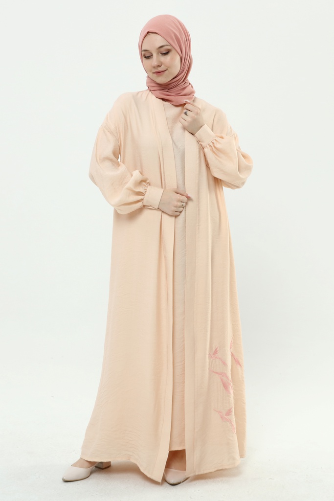 [2551-Beig-36] فستان و عباية طائر 2551 (36, Beige) 2E3A1508