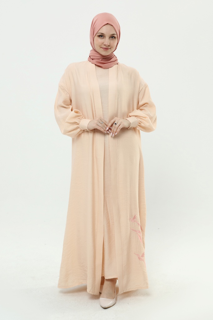 [2551-Beig-36] فستان و عباية طائر 2551 (36, Beige) 2E3A1509
