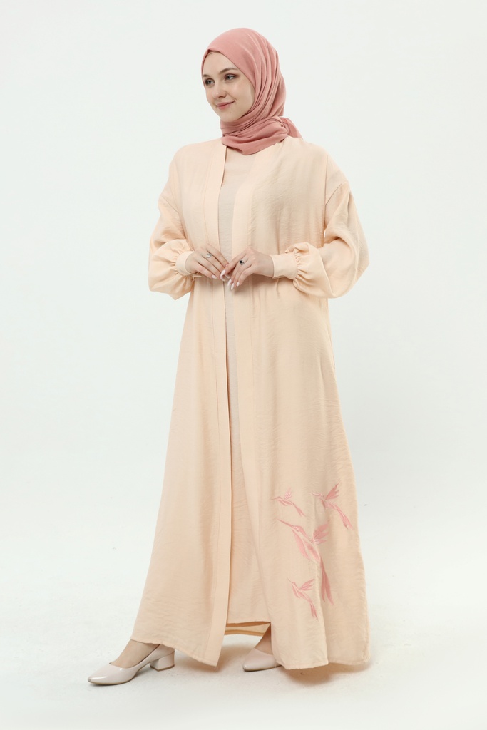 [2551-Beig-36] فستان و عباية طائر 2551 (36, Beige) 2E3A1514