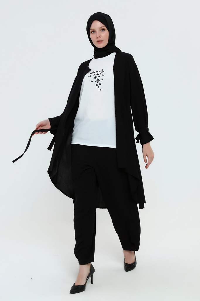 [3552-Blac-36] 3552 طقم قماش فراشه 3 قطع (36, Black) NRC10095