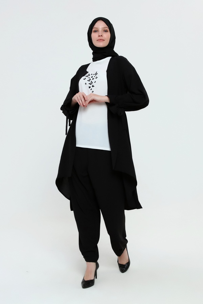 [3552-Blac-36] 3552 طقم قماش فراشه 3 قطع (36, Black) NRC10096